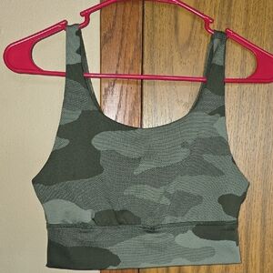 Aerie Green Camo Sports Bra